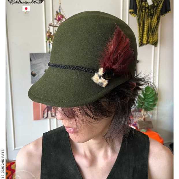 CA4LA Archive Wool Felt Feather Cap