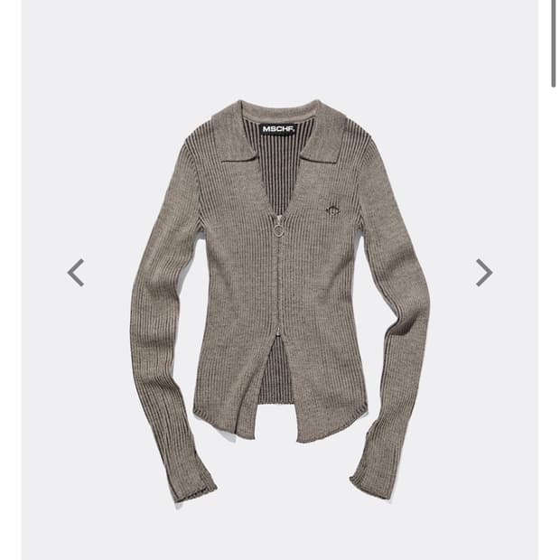 미스치프 니티드 셔츠 니트 롱슬리브 베이지