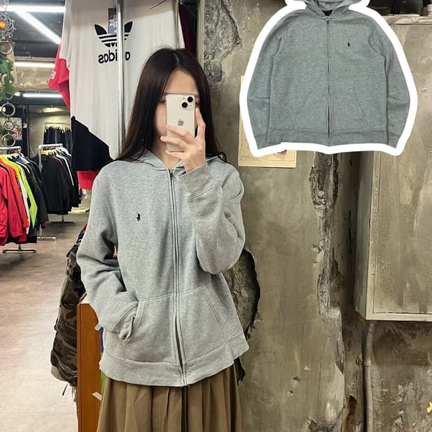 폴로 랄프로렌 후드집업 그레이 XL #csz1460