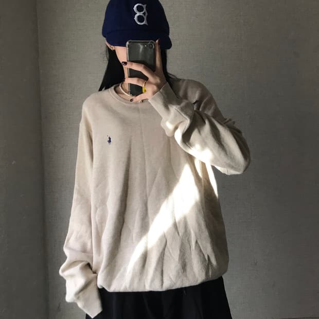 폴로 오트밀 니트