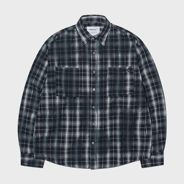 노매뉴얼 O.D CHECK SHIRT - BLACK