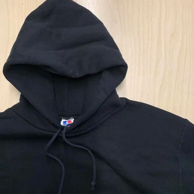90s 러셀 블랙 후드 made in usa 