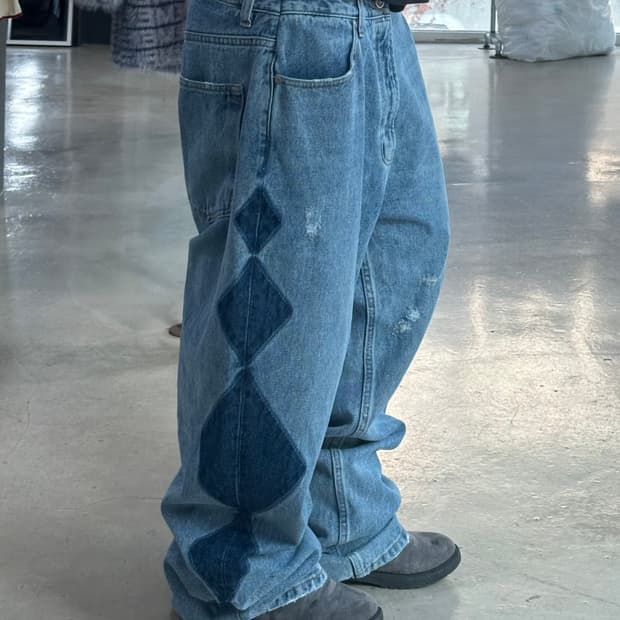 예스아이씨 롬버스 워시드 데님팬츠