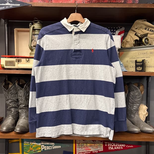 신형라벨 폴로 랄프로렌 클래식 스트라이프 럭비셔츠 N928
