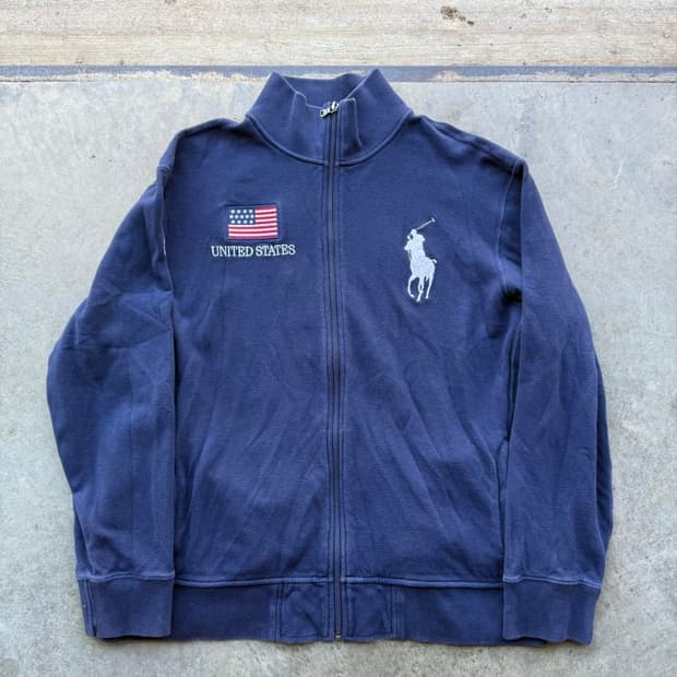 폴로 랄프로렌 빅 포니 USA 성조기 집업 자켓