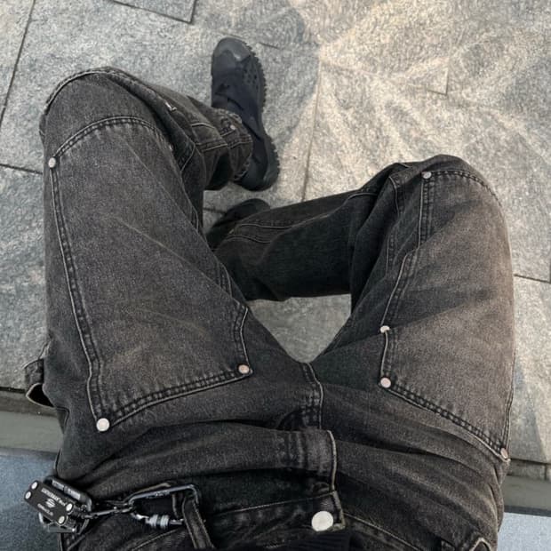 민타임 카펜터 데님 진 더스트 블랙