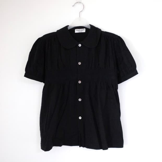 Comme des Garcons 셔링 퍼프 블라우스