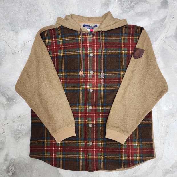 타미 힐피거 플리스 후드 셔츠 자켓