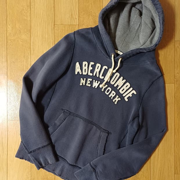 아베크롬비 빈티지워싱 네이비 후드집업