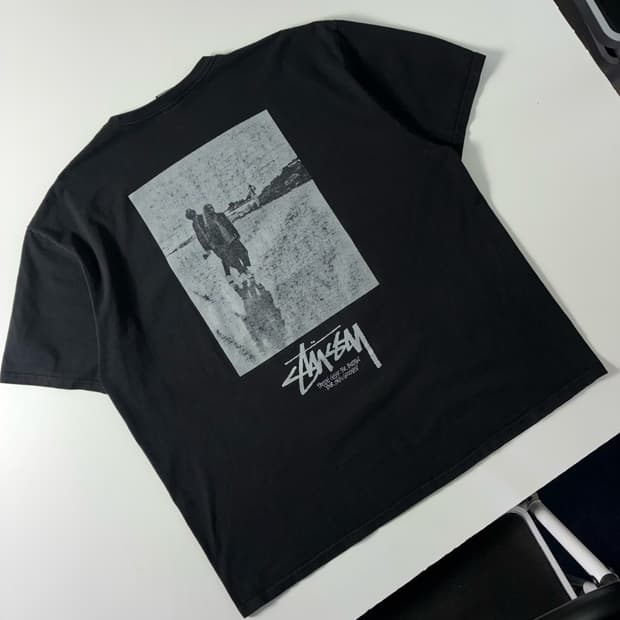 Stussy  스투시 코튼 로우타이드 블랙 반팔 티셔츠 