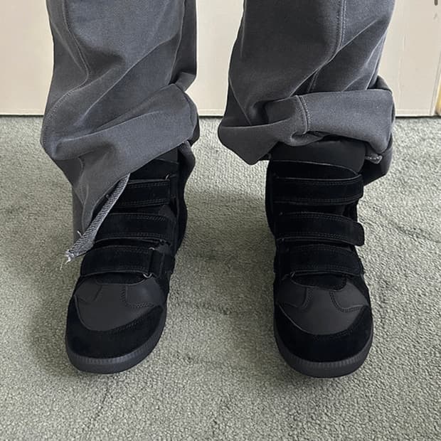 급처 더에펠 드릭 레더 벨크로 하이탑 스니커즈 235