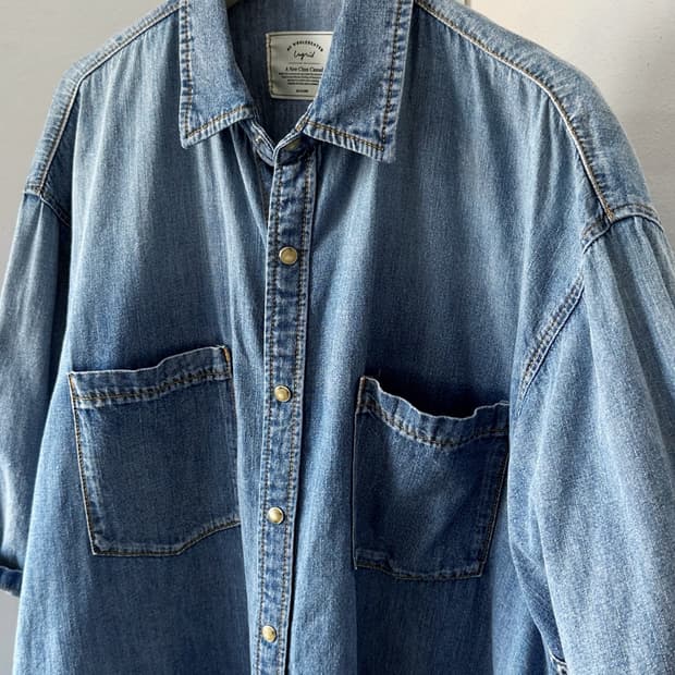 Cotton denim half sleeve shirt