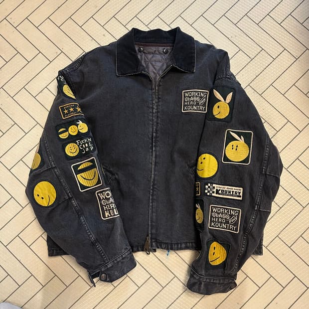 캐피탈 14온즈 블랙 X블랙 데님 티백 드리즐러 자켓 아니키 레인보위