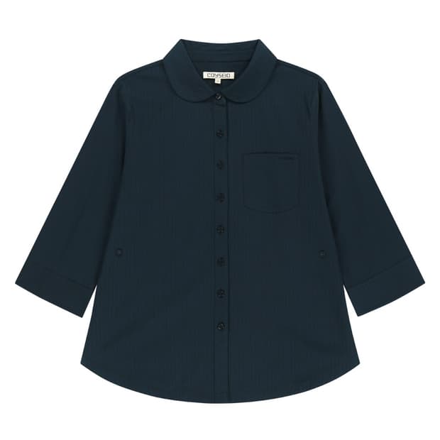 Round collar carpi shirt navy 2 삽니다