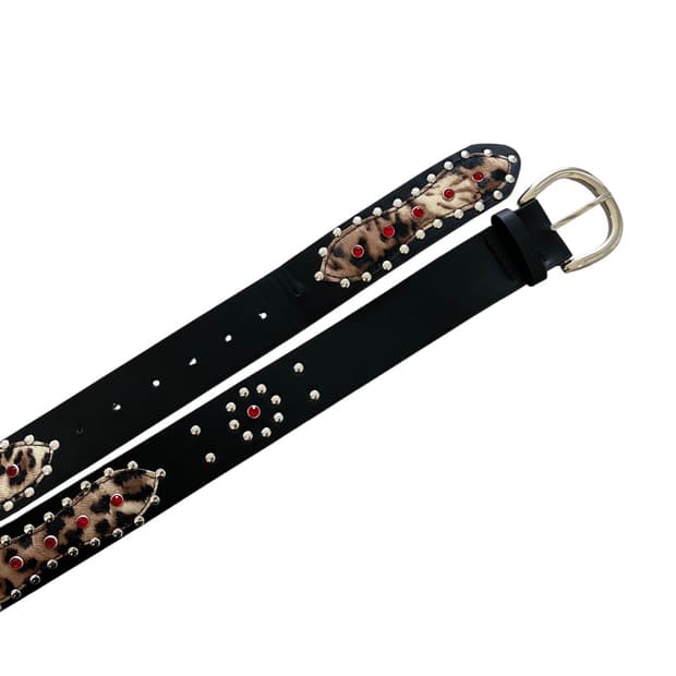 레오파드 스터드 벨트