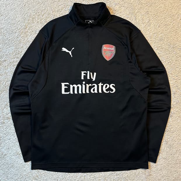 대장급) 푸마 아스날 하프 반집업 트랙탑 져지 올블랙
