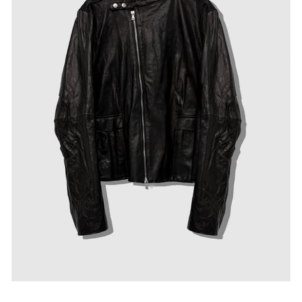 48) san263-1 cargo leather jacket