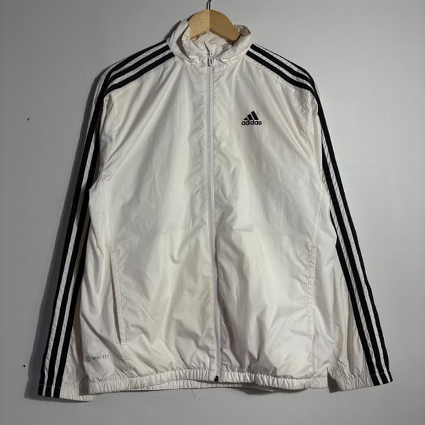 아디다스 화이트 삼선 바람막이 자켓 (무료배송)  