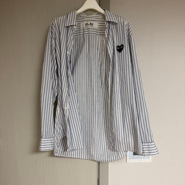 꼼데가르송 PLAY 스트라이프 셔츠 S