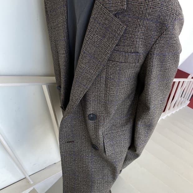 우영미 22fw 메인체크 셋업 브라운 50, 50