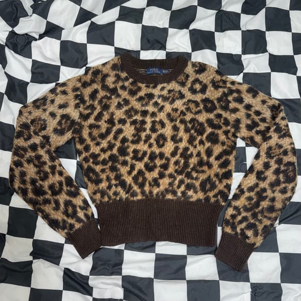 폴로 랄프로렌 알파카 레오파드 니트