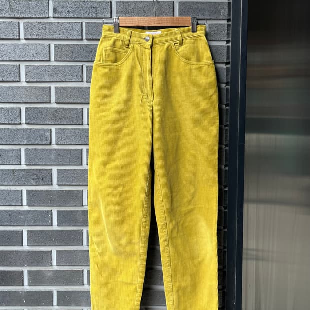 90s 베네통 코듀로이 팬츠 라임