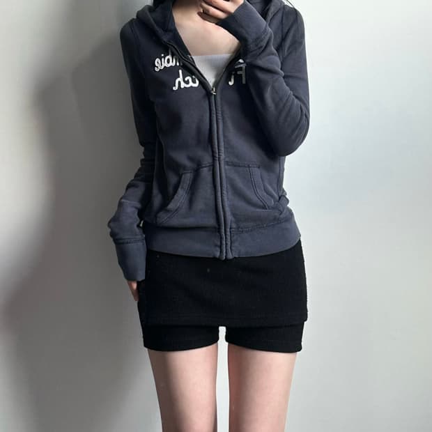 아베크롬비 y2k 와투케 네이비 딱붙 후드집업