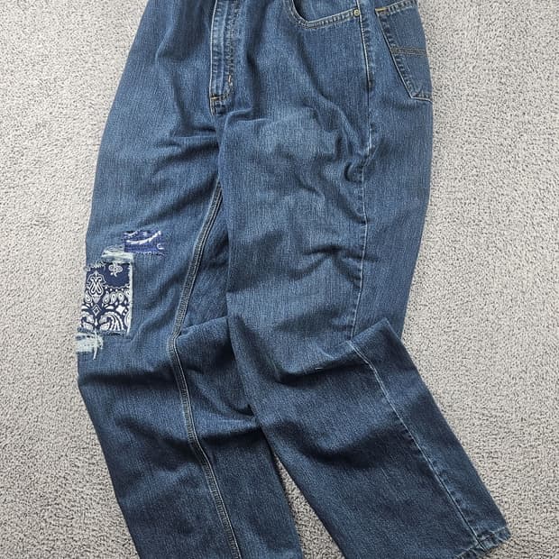 칼하트 밴딩 리페어 커스텀 데님 워크 팬츠 ( 38X32 )/ 10642