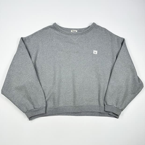 (오염존재) 아크네 스튜디오 핀트페이스 맨투맨 그레이 M