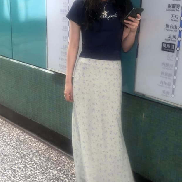 루루서울 플라워에이드 스커트 민트 단종제품