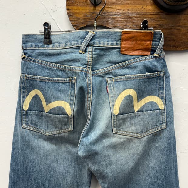EVISU Daicock Painted Selvedge Denim Pan