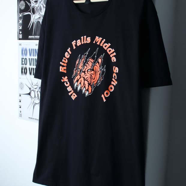 (XL-3XL) 길단 반팔 티셔츠 USA 빅사이즈 타이거-H31243