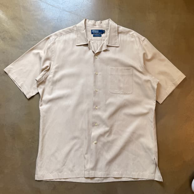 L~xl 폴로 실크혼방 오픈카라 Caldwell