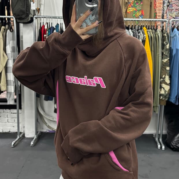 팔라스 인서토 브라운 핑크 후드티