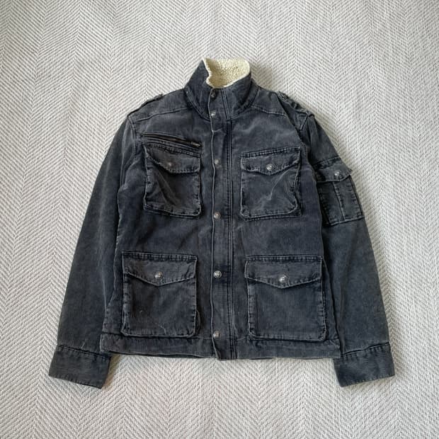 빈티지 코듀로이 보아안감 밀리터리 필드 자켓