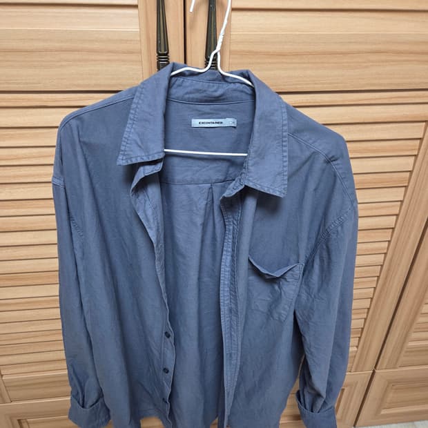 엑스컨테이너 피그먼트 다잉 오버핏 옥스포드 셔츠(STONE BLUE) M