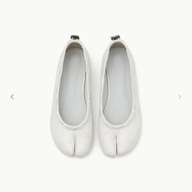 [paes]_leather string flat/vintage white