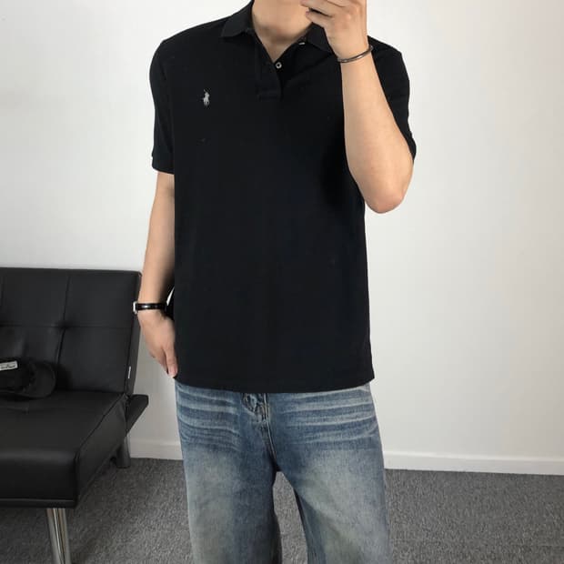 폴로 정품 실버포니 pk티 블랙