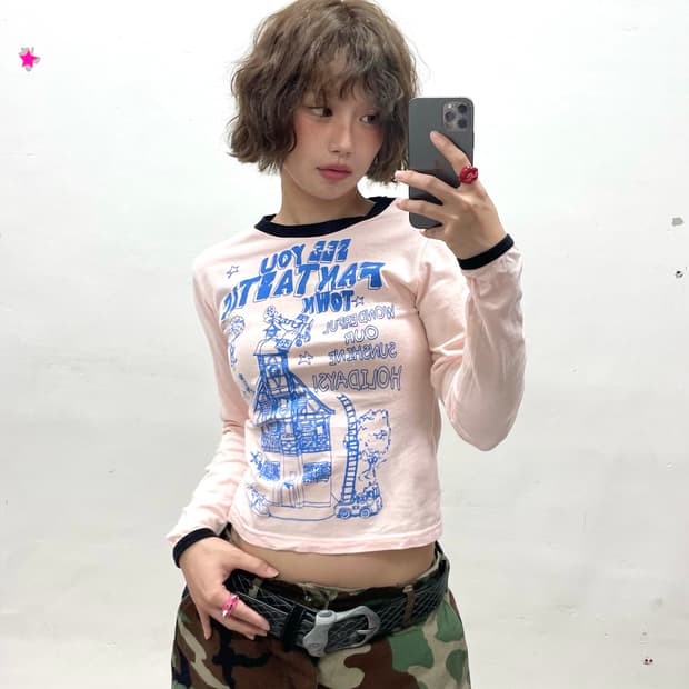 see you cutie pink long sleeve