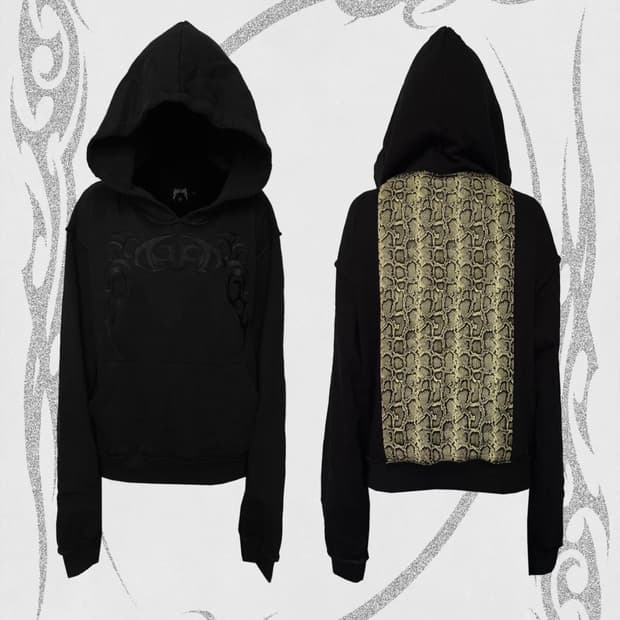 스네이크 패턴 후드티