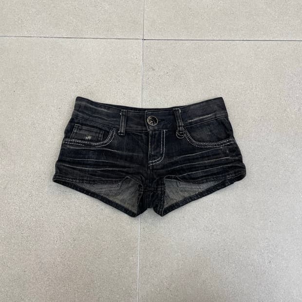 블랙 데님 숏팬츠