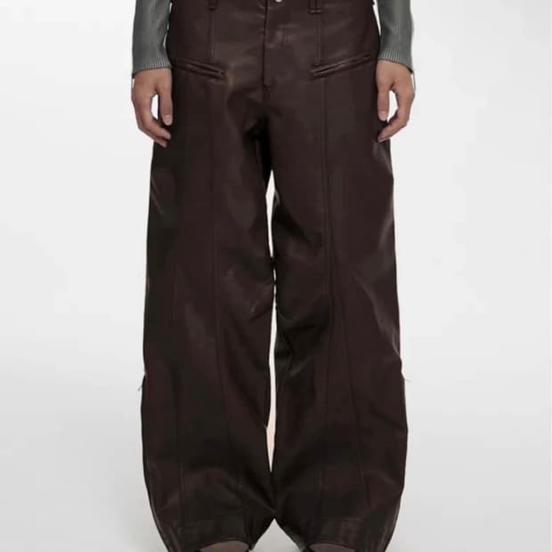 나체 INDUSTRIAL LEATHER PANTS BROWN 바지