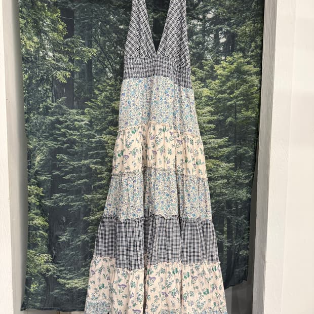 패치워크 캉캉 원피스 치마