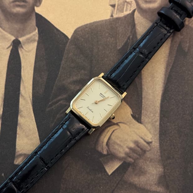 세이코 Seiko 쿼츠 스퀘어 엑셀린 레이디스