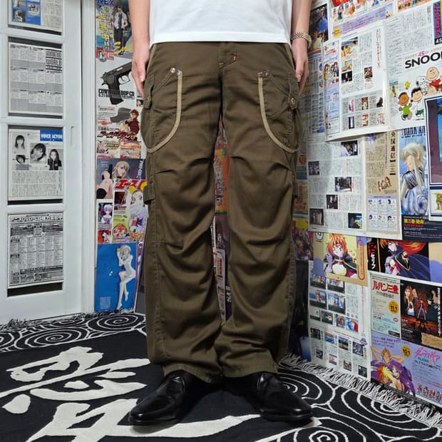 JPN 에드윈 카키 밀리터리 카고 팬츠