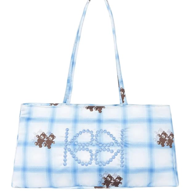 기준 쇼퍼백 체크 베어