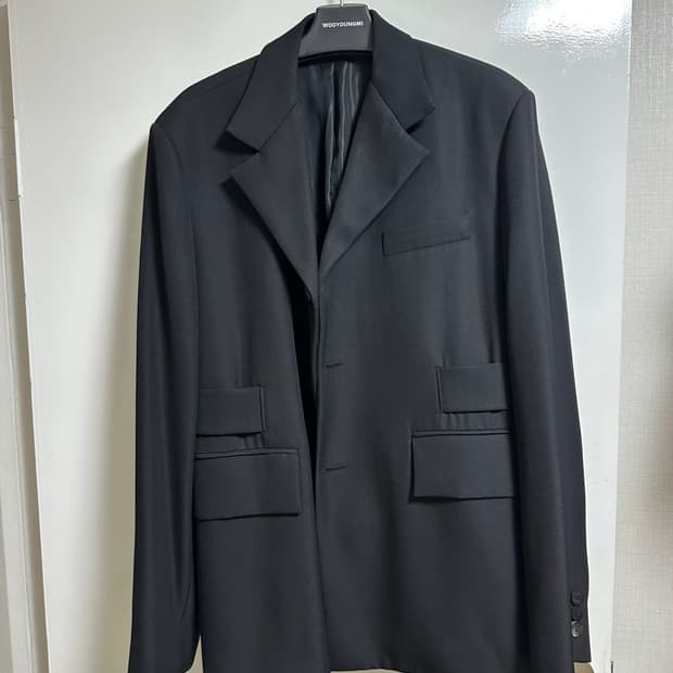 [48]우영미 블랙 벨티드 싱글 자켓