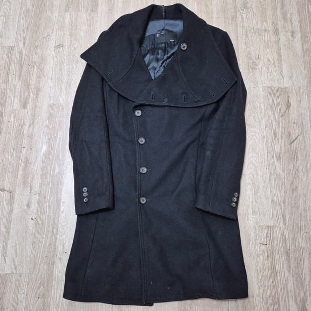 자라 맨 남성 블랙택 모직 빅카라 더플 코트