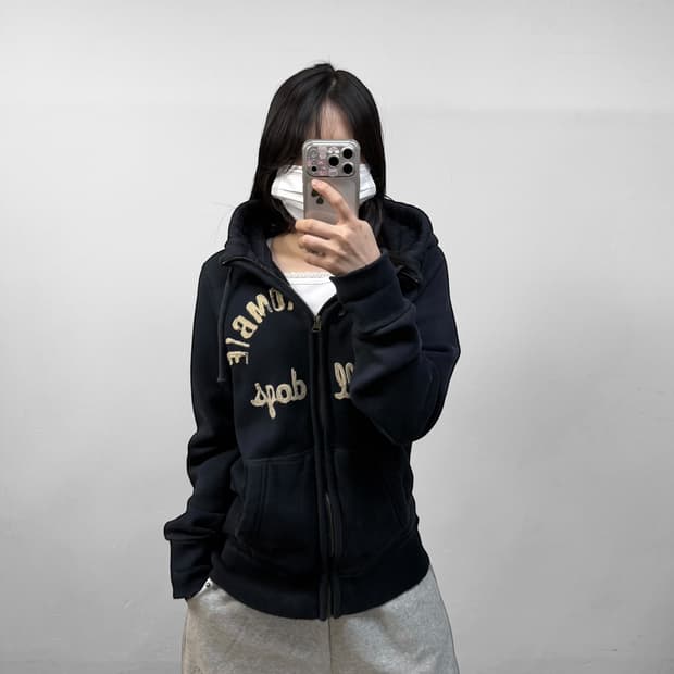 아베크롬비 아치 로고 후드집업 네이비