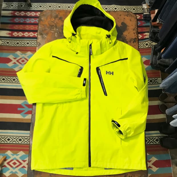 헬리한센 형광 옐로 후드 윈드브레이커 자켓 남성 105 110